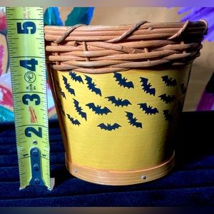 Vintage Orange Halloween Bat Basket